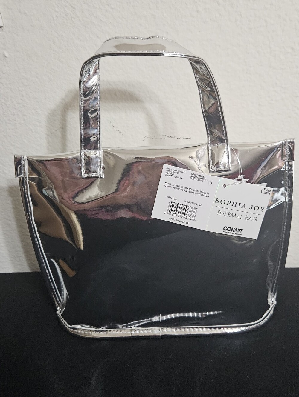 Sophia Joy Metallic Silver Tote Bag